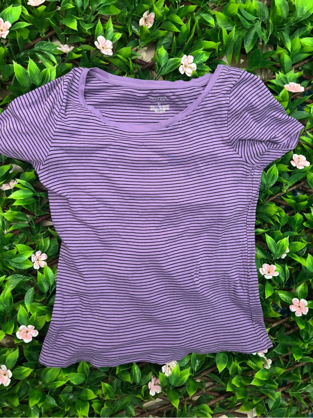 Purple Striped Scoop Neck Tee Merona XL